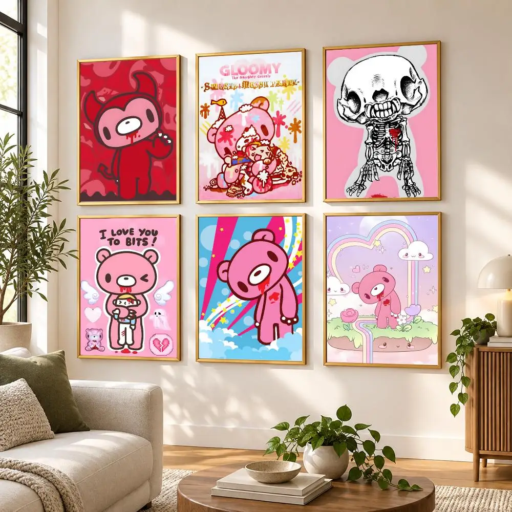 Cartoon G-gloomy Bear Poster HD art sticky wall waterproof home living room bedroom bar aesthetic decoration