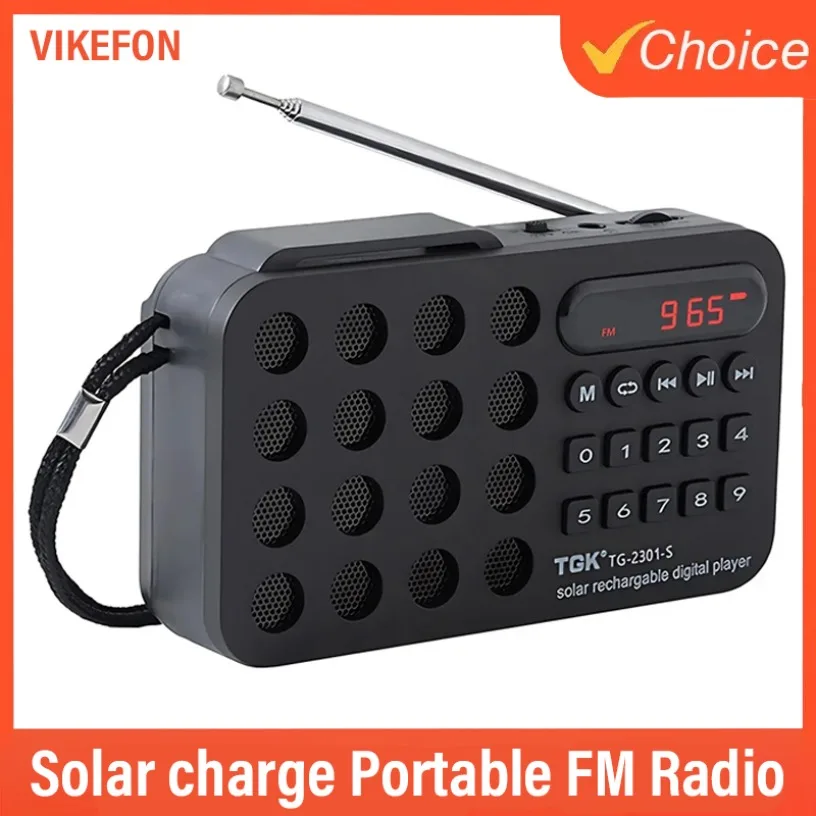

Digital Radio Speaker Music Player Bluetooth-Compatible Solar Charging/Rechargeable Battery Operated MP3 Player Built-in Speaker