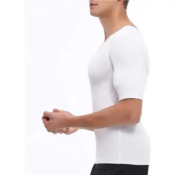 Pánské kompresní tričko s falešnými rameny, tvarující svaly na hrudi, s falešnými rameny a polstrovaným spodním prádlem 10 nejlepší prodej falešné svaly na hrudi - №5