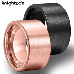 10mm 12mm Width Big Thumb Tungsten Carbide Rings Fashion Men Party  Ring Jewelry Flat Brushed Finish Comfort Fit