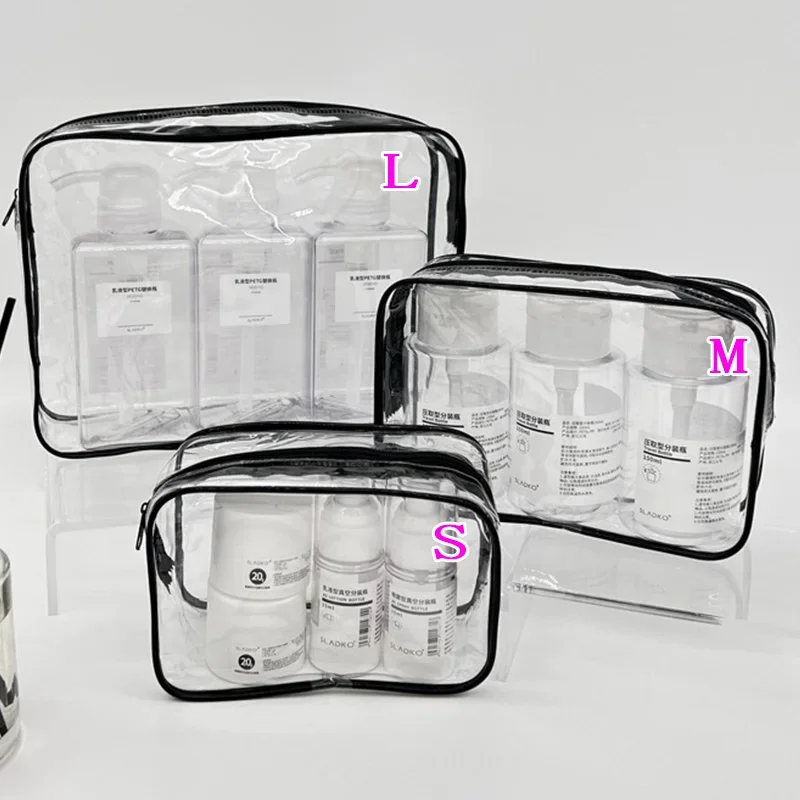 Simple Transparent Cosmetic Bag PVC Waterproof Clear Makeup Storage Case Travel Make Up Organizer Pouch Bath Toiletry Wash Bag