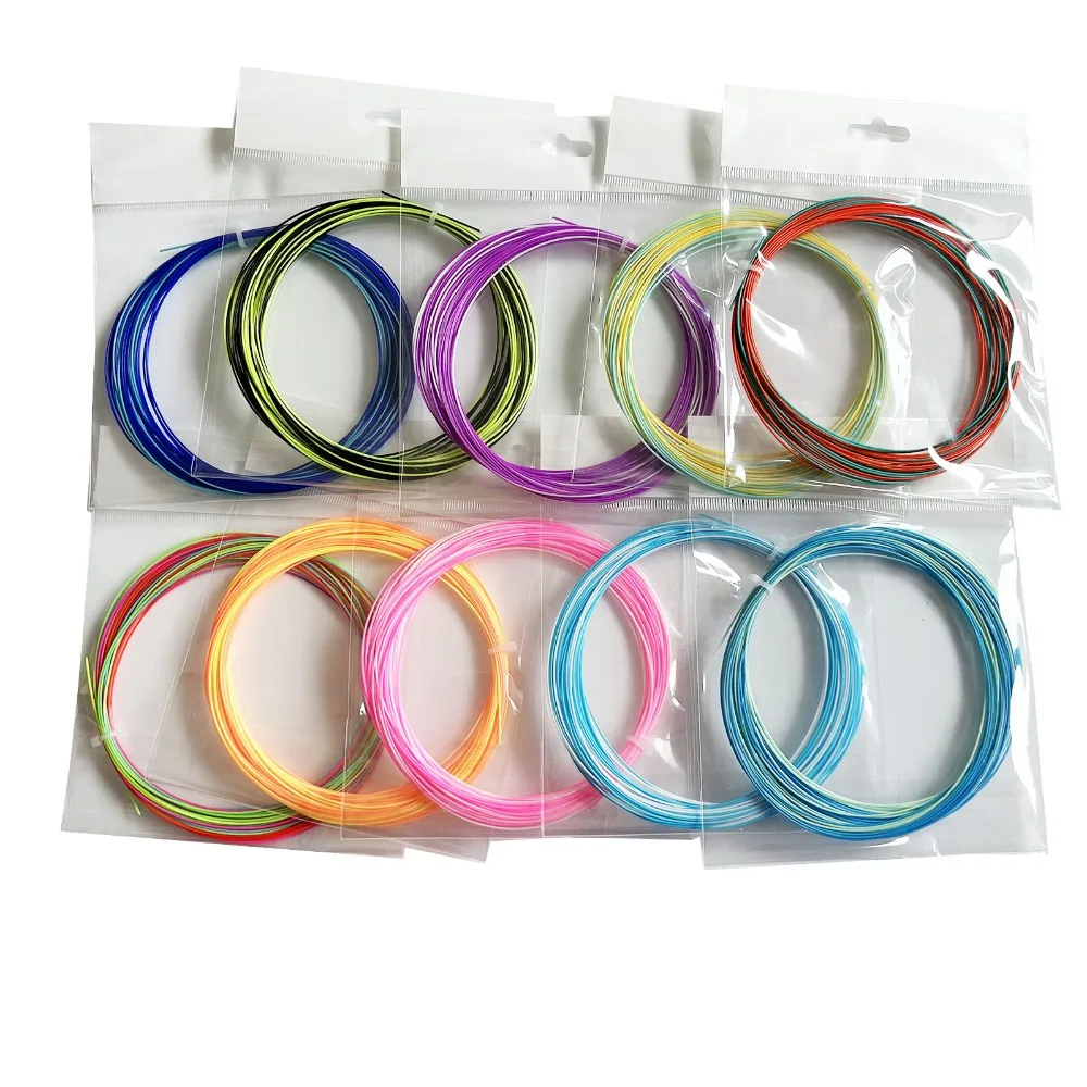 Elastic Colorful Rainbow Badminton String Colorful 0.73mm Badminton Racket Strings Assorted Color Durable Colorful Racket Line