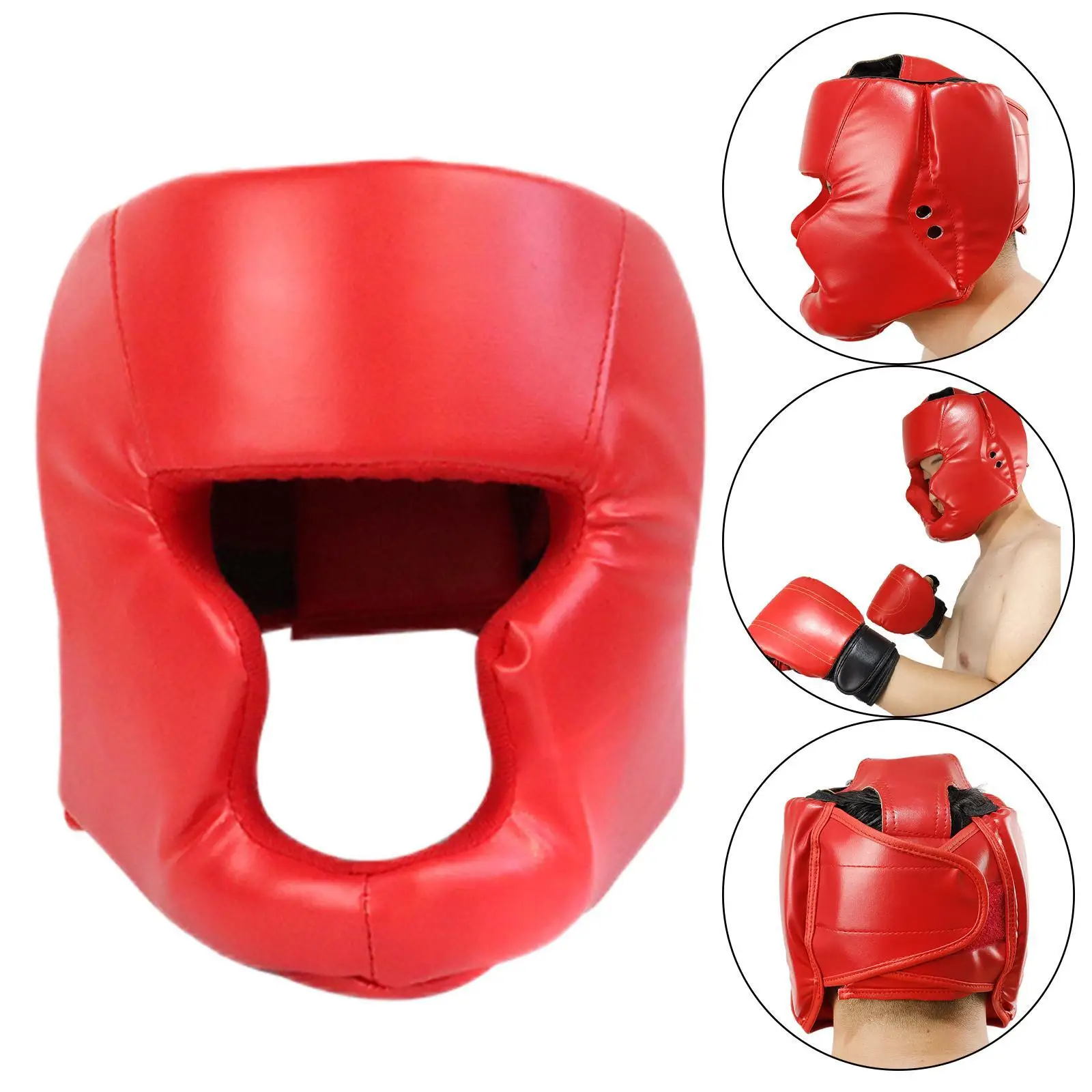 Full-Covered Thickened Boxing Helmet Men Women Adult Karate Muay Thai Training Head Protector Gym Equipment Taekwondo Head Guard