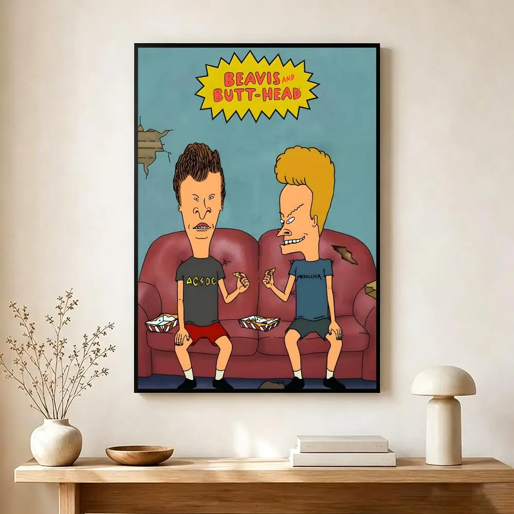 absurd cartoon B-Beavis and Butt-Head Poster Modern Home Decoration Interior Design & Contemporary Wall Art Collection