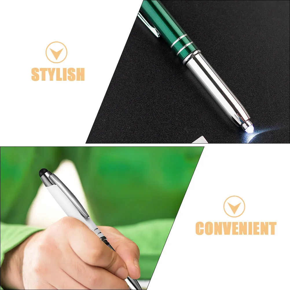 

3Pcs LED Light Metal Ballpoint Pens Touch Writing Pen Portable Pen for Nurses Office Gift Metal Ballpoint Pens