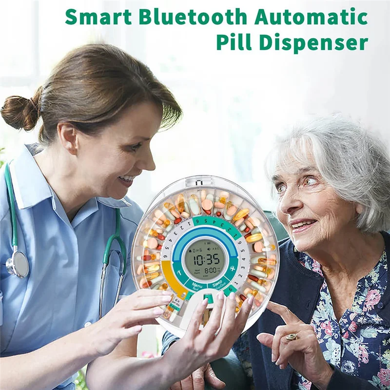Alarm-Equipped Automatic Pill Dispenser For Elderly, 28-Day Electronic Locked Pill Box With Sound& Light Reminders