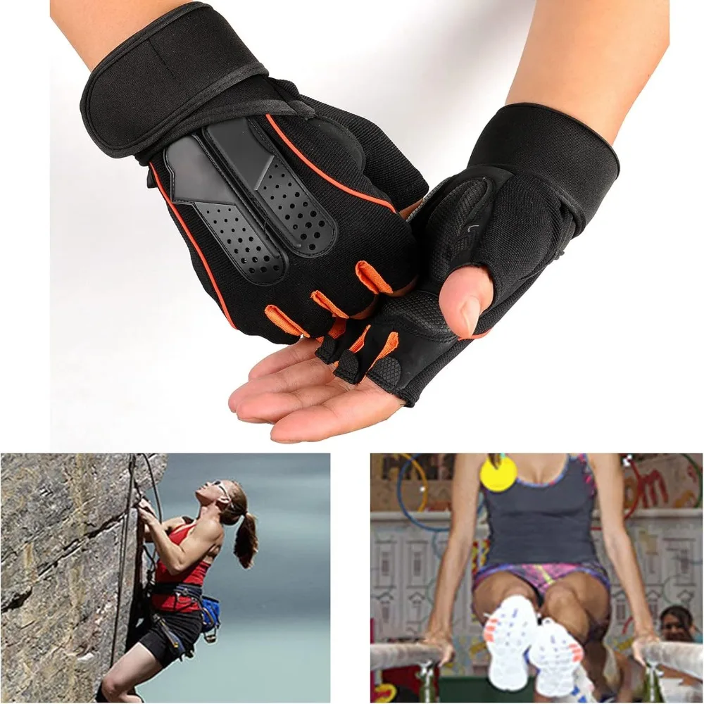 Enhanced Full Palm Pad Half Finger Gloves M/L/XL Weight Lifting Gloves Workout Gloves Fitness Training