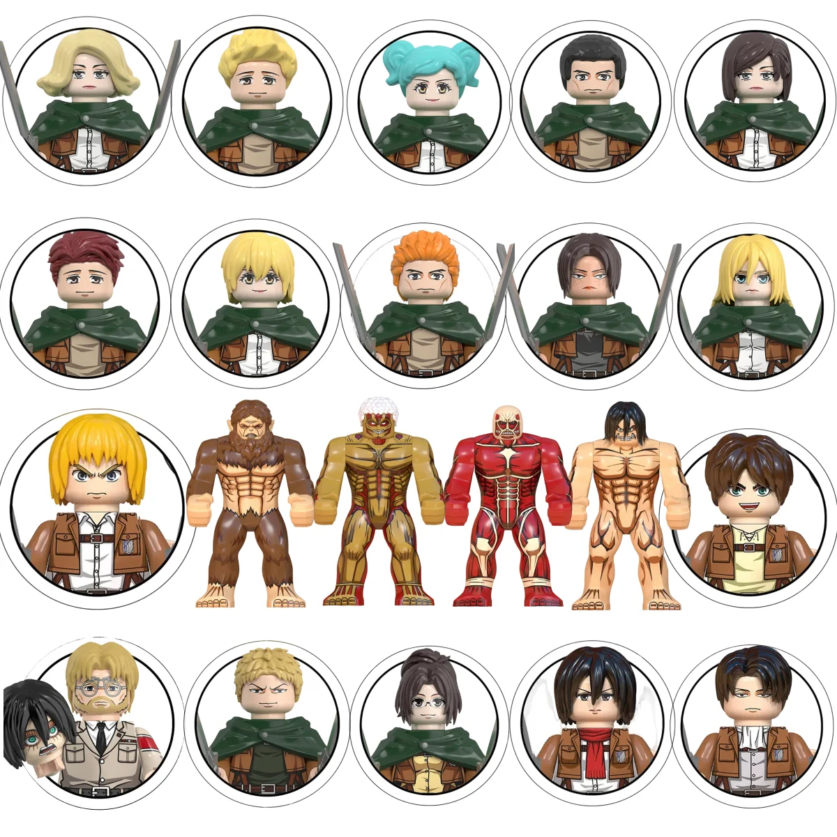 Caja ciega de bloques de construcción, Mini figuras en miniatura de ataque a los Titanes, Levi Ackerman, Eren Mikasa, Annie gigante, juguete para regalos de Navidad y Halloween