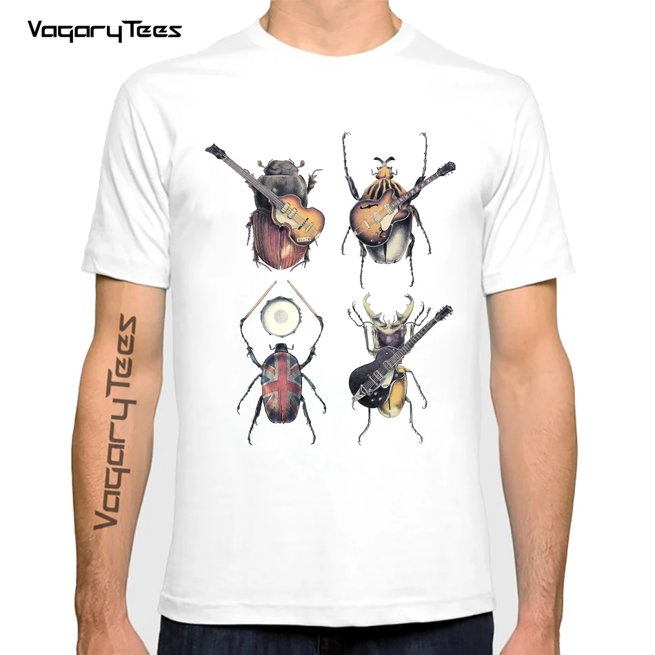 Colorful Natural Art Meet the Beetles Printed T-Shirt Summer Fashion Men t-shirt Funny Insect Lovers Tops Cool Boy Casual Tees