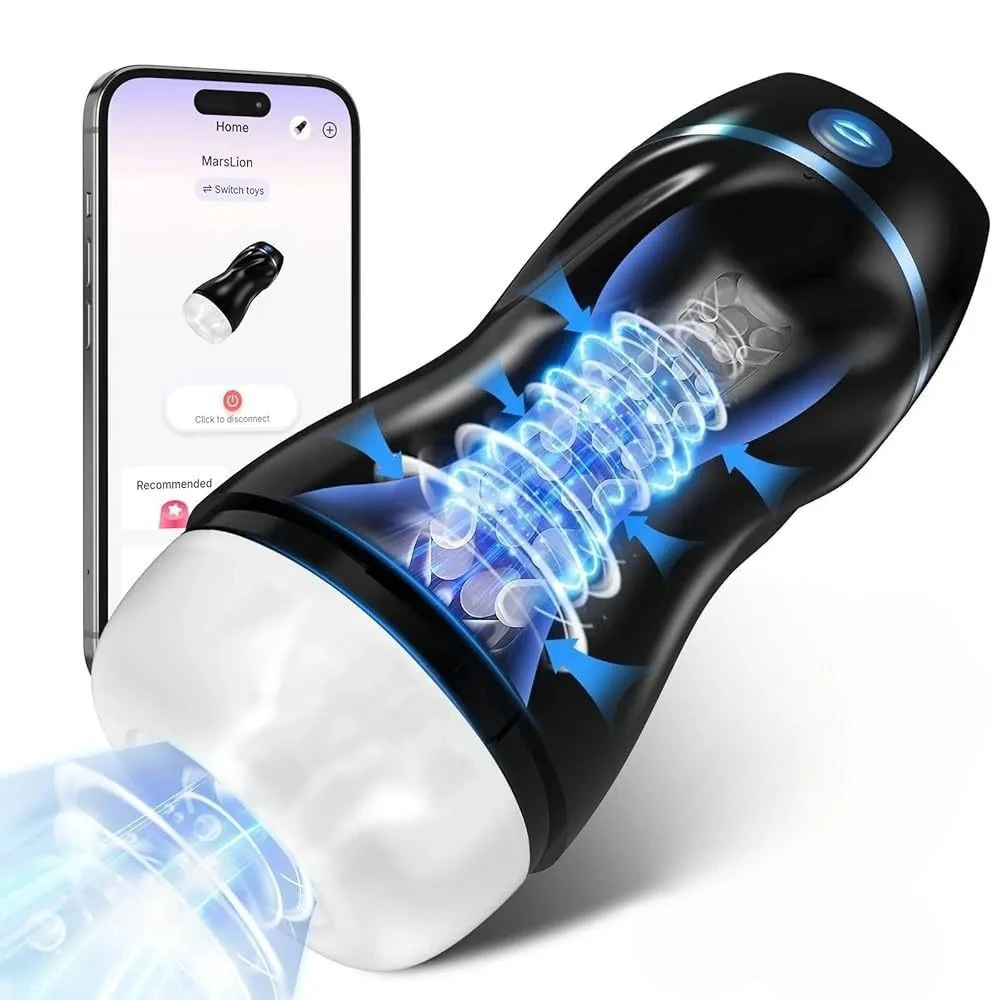 Suction Male Stroker Masturbator AI Pocket Pussy Adult Toys Hands-free 3D Textured Sleeve AI Interaction Penis Pump Enlargers