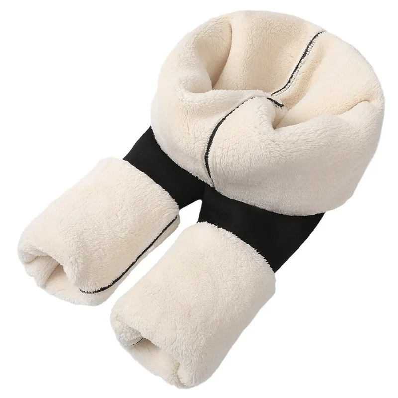 Women's Thiened High-waist Fce-lined Cotton Trousers Winter Outerwear Warm Bot Long Pants Pure Cotton plus Size