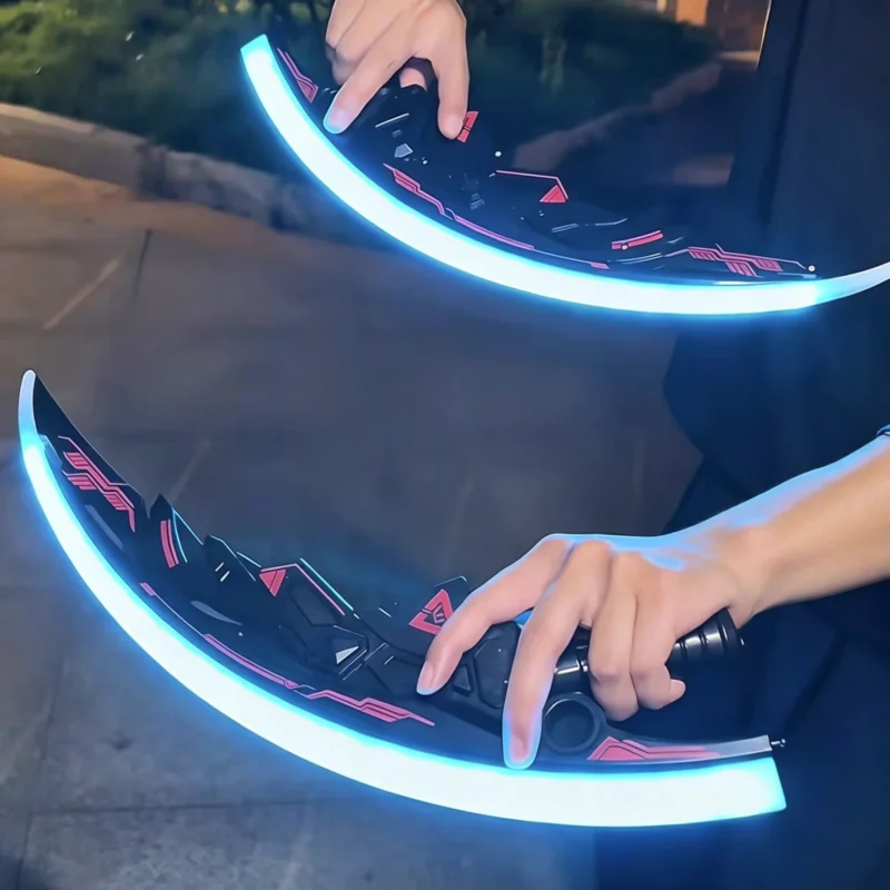2in1 Luminous Sword Double-Bladed Scimitar Seven-color Lightsaber Family Interactive Game Flashing Toy Kid Adult Birthday Gifts