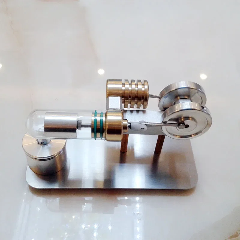 

The Horizontal Stirling Engine Model Kit With Metal Alcohol Lamp Creative Single Cylinder Engine Toys