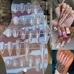 Gel Nails Extension System Full Cover Sculpted Clear Stiletto Coffin False Nail Tips Press On Capsule Artificial Fake Nails