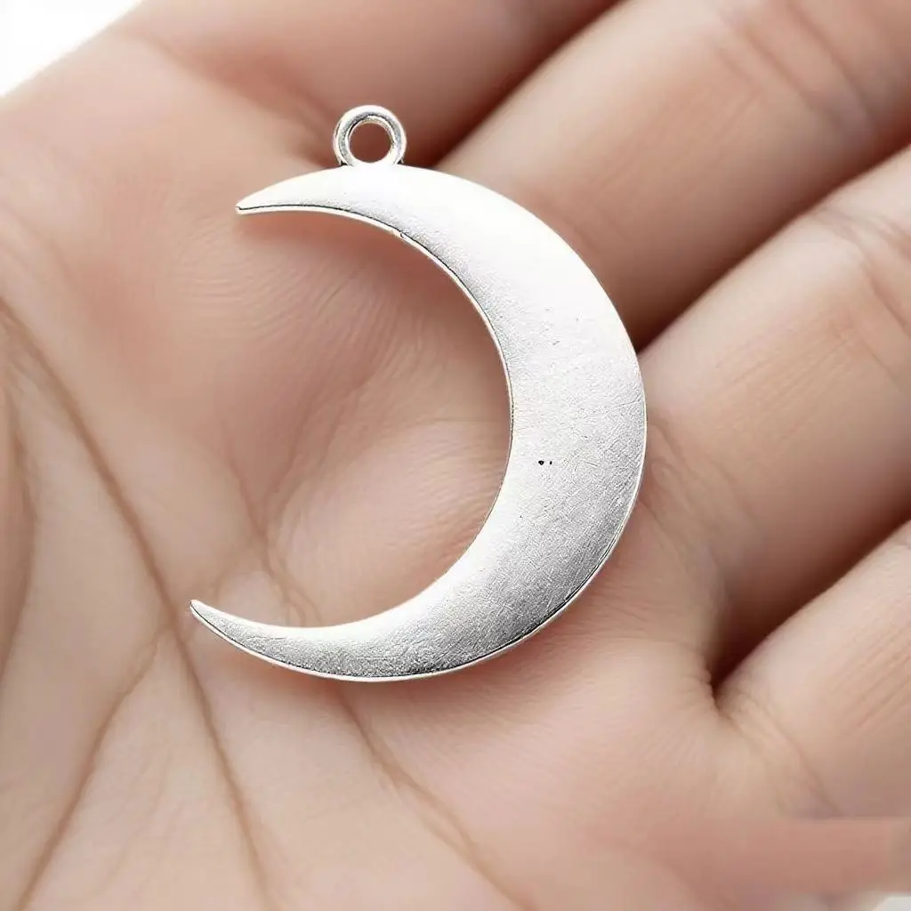 5Pcs/Lot 43x32mm 3 Color Big Crescent Moon Charms Pendant Designer Charms Fit Jewelry Making DIY Jewelry Findings