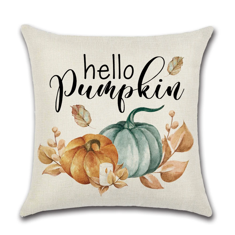 Fall Pumpkin Pillow Cushion Cover Line Kussenhoes Throw Pillowcase Sofa Home Thanksgiving Gifts Decor Accessories