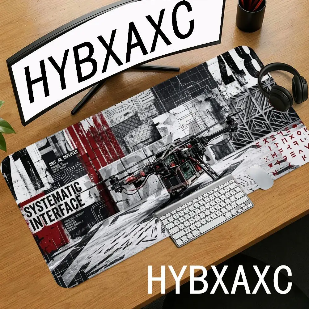 

HYBXAXC Tactical Drone Urban Graffiti Mouse Pad Non-Slip Waterproof Desk for Gamers Extended Large Mousepad for Tactical Fans