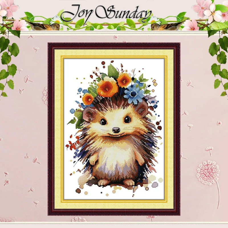 

Pretty Hedgehog Patterns Counted Cross Stitch Set DIY 11CT 14CT 16CT Stamped DMC Cross-stitch Kit Embroidery Needlework Crafts