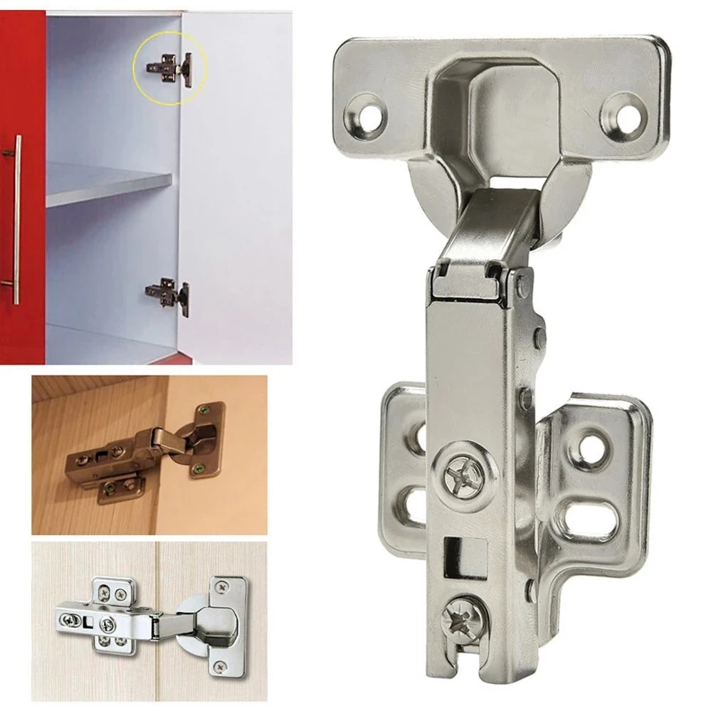 Cabinet Hinges Repair Plate Kit Stainless Steel Cabinet Door Hinges Wardrobe Door Concealed Hinges Angle Code Connector Hardware