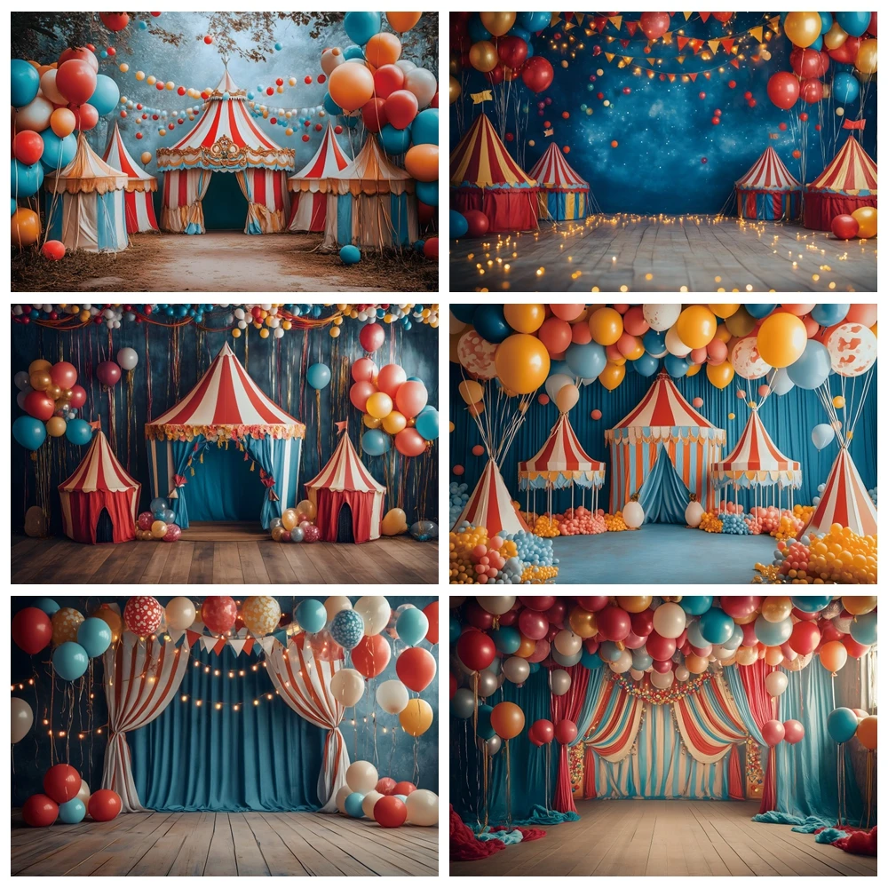 

Circus Themed Carnival Party Decoration Photography Backdrop Kids Birthday Cake Smash Decor Photo Background Photobooth Props