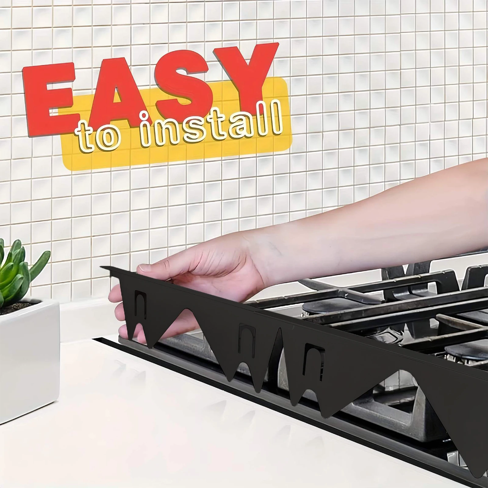 Stove Space Covers Stainless Steel Length 35.05cm To 69.85cm Heat Range Trim Guard Width 9.91cm for Even Surface