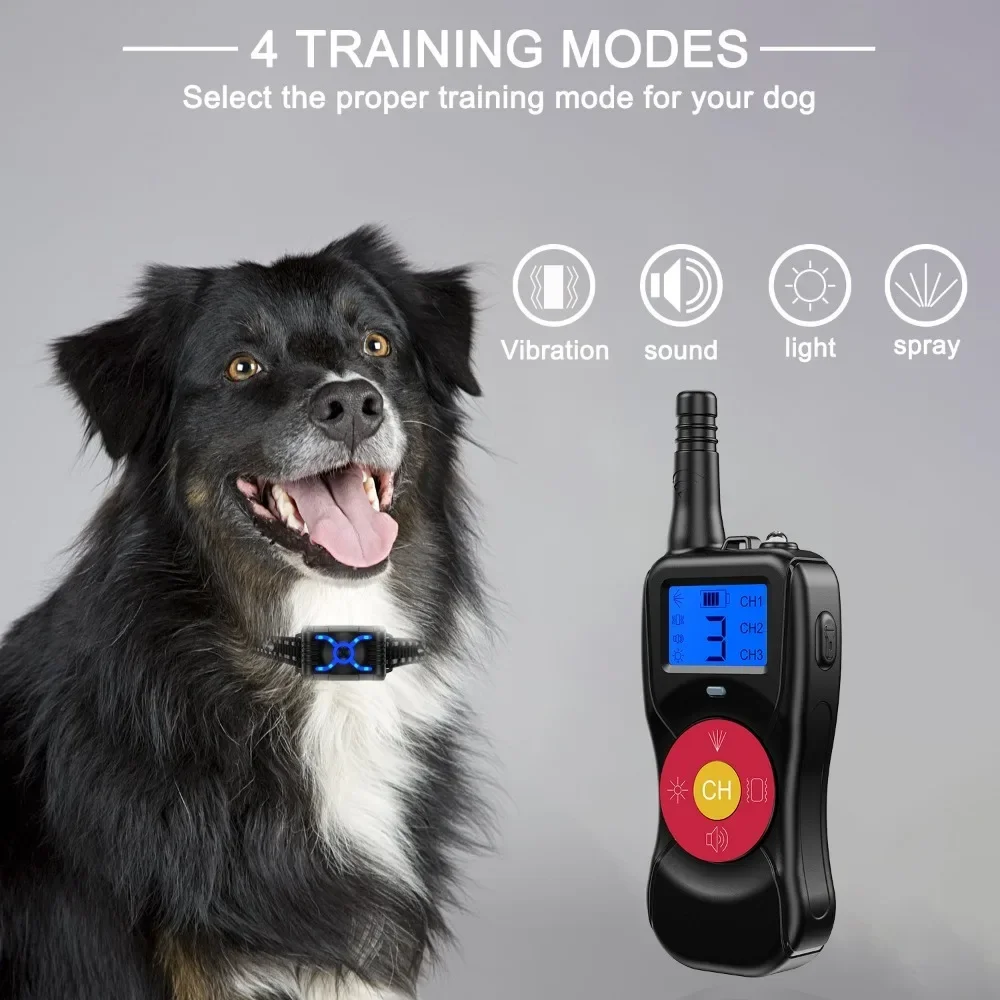 Remote control spray dog trainer Bark stopper 800m touch switch harmless training shock free collar pet supplies