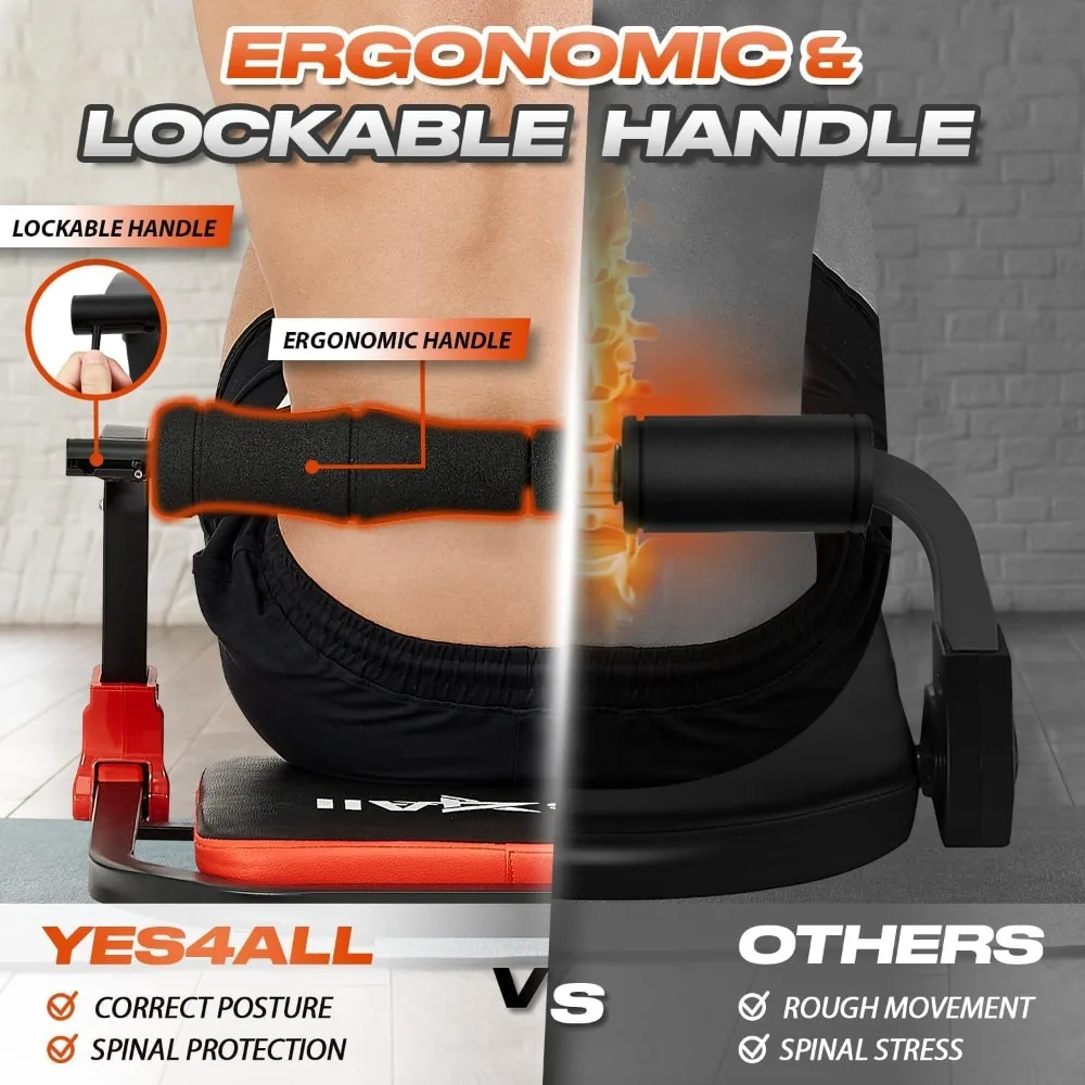 آلة Ab Crunch القابلة للقفل مع أشرطة مقاومة - إجمالي الأساسية والجسم لصالة الألعاب الرياضية المنزلية #3