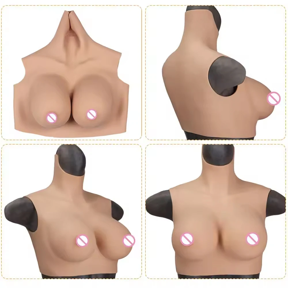 Crossdress for Men Sissy Shemale Silicone Breast Forms Artificial Fake Boobs Crossdresser Drag Queen Transgender Cosplay Chest