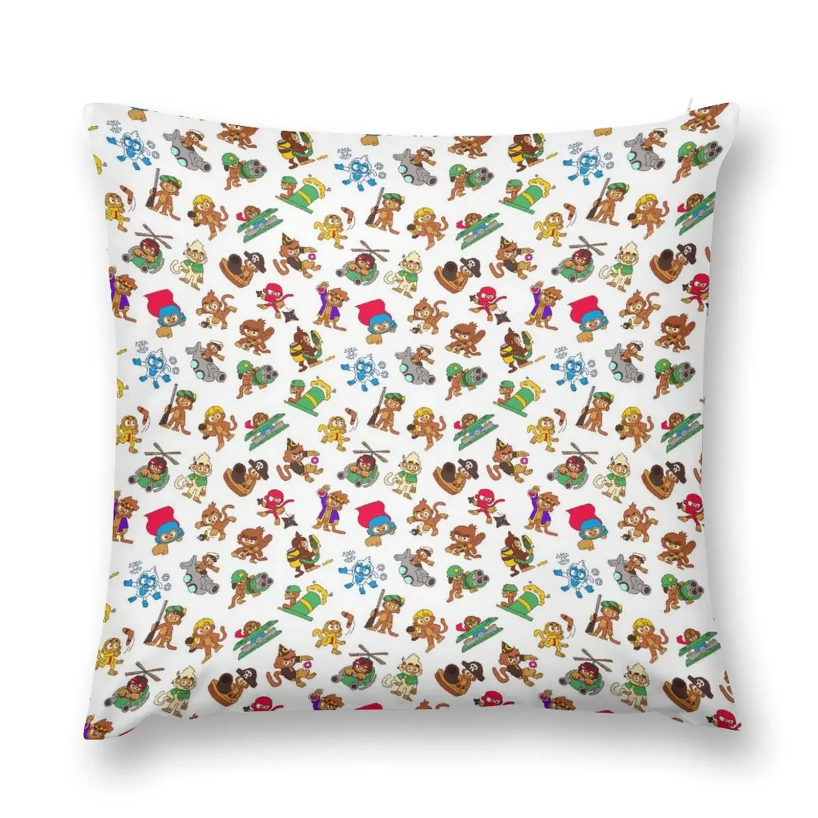 Bloons TD 6 Monkeys Pattern Throw Pillow pillow cover luxury Pillows Aesthetic Pillow Case Christmas