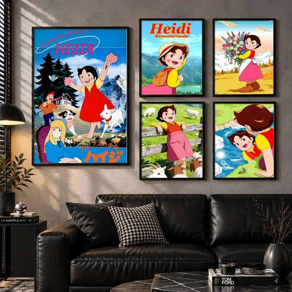 Heidi Alpine Girl 70s Family Anime European Retro Classic Poster Aesthetic Unframed Wall Prints for Bedroom & Living Room