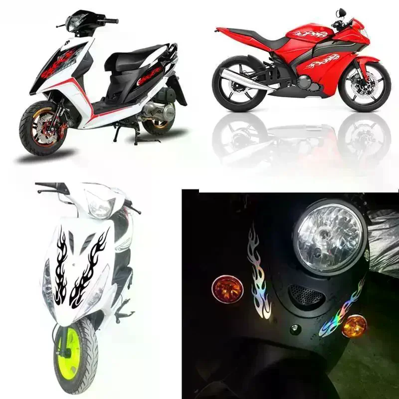1Pair Flame Strips Car Stickers Auto Body Bumper Windows Motorcycle Laptop Walls Vinyl Film Decal Car Tuning Accessories