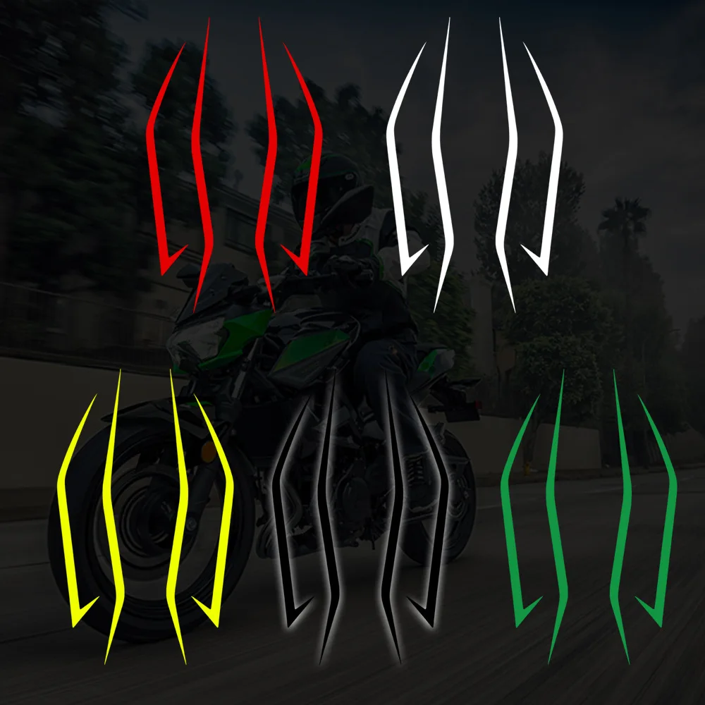 4Pcs Motorcycle Fairing Reflective Sticker Front Head Strip For Kawasaki Ninja NINJA400 H2 H2SX Style Pull Flower Stickers