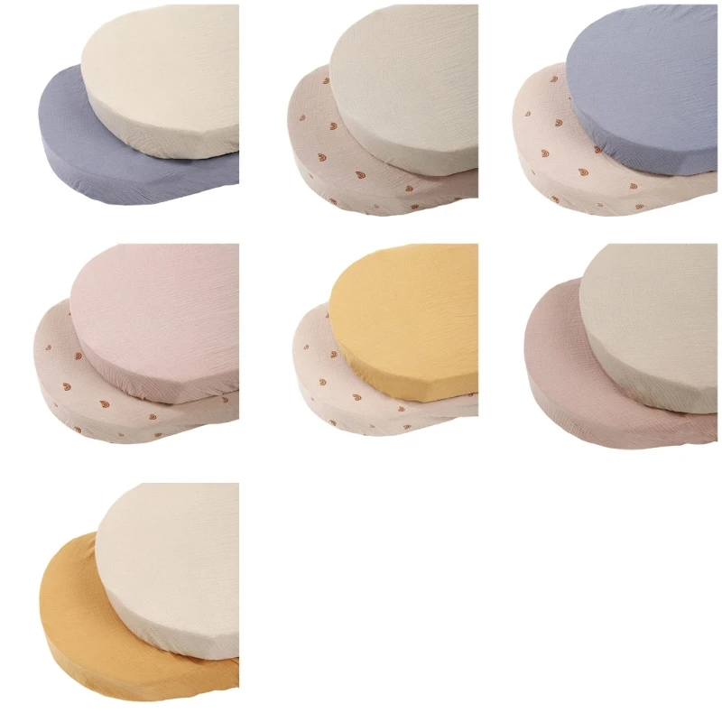 RIRI 2pcs Cotton Baby Bassinet Sheet Set Comfortable & Breathable Baby Bedding Sheets Newborns Cradles Bed Sheets Cotton Sheets