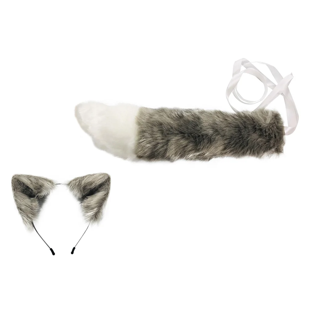 Fox Dress up Headband Tail Kids Costume Prop Foxes Cosplay Hair Decor Party Stage Performance Attractive Animals Prom Child