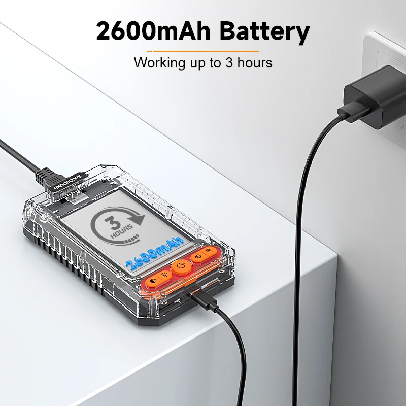 2–100 m Endoskopkamera, 8 mm, 1080P, 4,3 Zoll IPS-Bildschirm, Industrie-Endoskop, IP67, abnehmbare Design-Inspektionskamera für Rohrleitungen