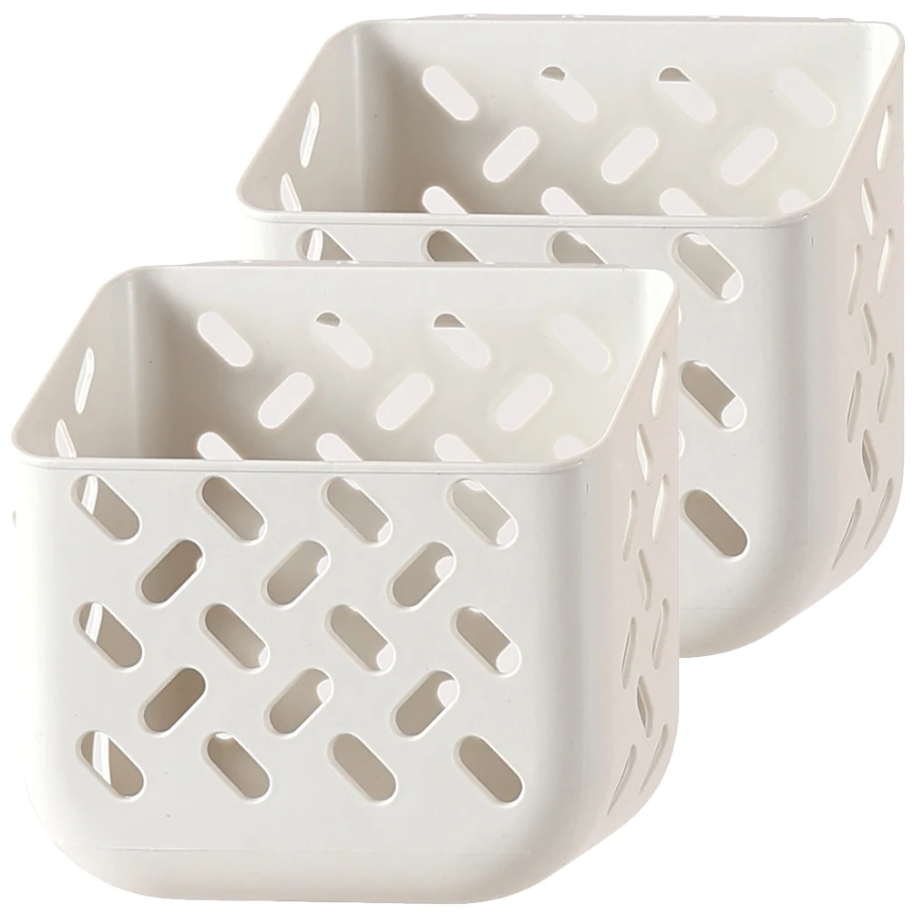 

2 set 2 Sets Wall Mount Storage Baskets Heavy Duty PP Hanging Organizer Dormitory Household Stackable for Snacks