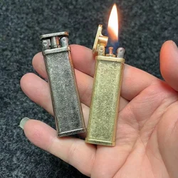 Metal Ultra Thin Mini Kerosene Lighter Classic Grinding Wheel Ignition Outdoor Portable Personalized Lighters Smoking Gifts 8mm