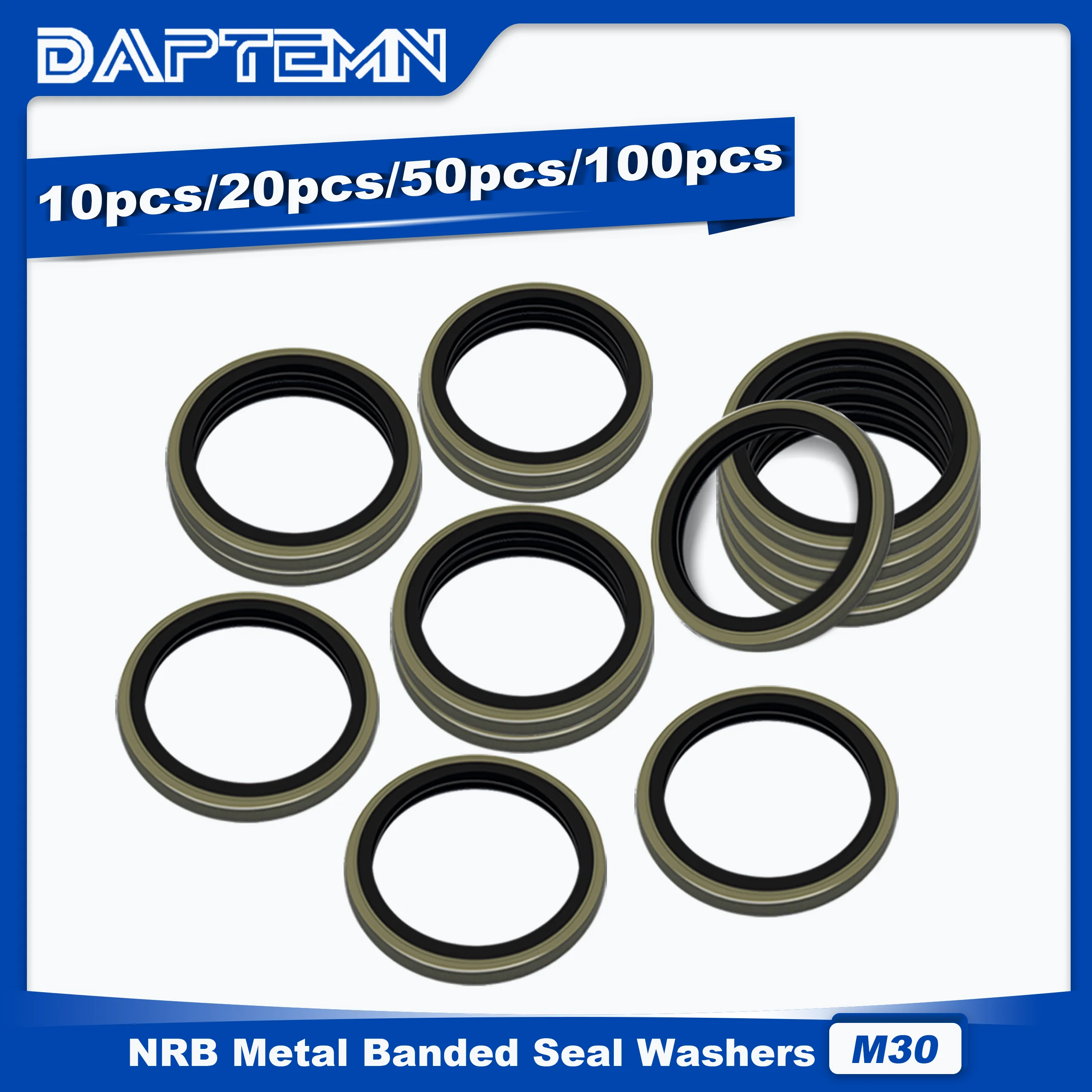 

Bonded Seal Washer, NBR Metric Metal Automotive Sealing Washers, M30 Self-Centred Sealing Rubber Gasket 10PCS 20PCS 50PCS 100PCS