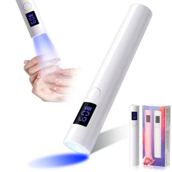Handheld UV Led Nail Lamp Mini Nail Lamp with Two Timer Settings Quick Drying Manicure Lamp for Curing All Nails Gel Polishing