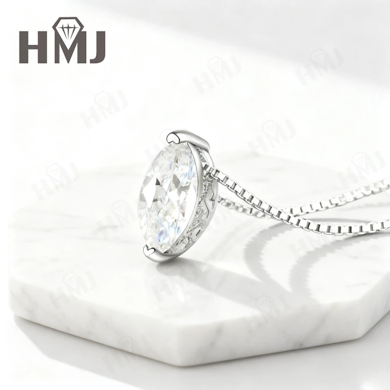 

Pendant Necklaces Lab Grown Moissanite Marquise Shape D Color VVS1 Clarity 925 Sterling Silver Valentine's Day Gifts Unique