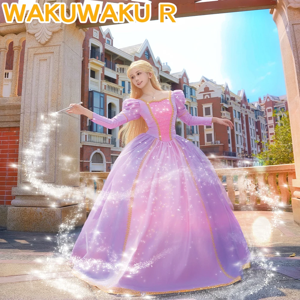 【AUSVERKAUFT】Damen Prinzessinnen-Cosplay-Kleid WakuWaku-R Mädchen-Traumkleid Candy Princess Rosa Kleid mit Umhang Halloween