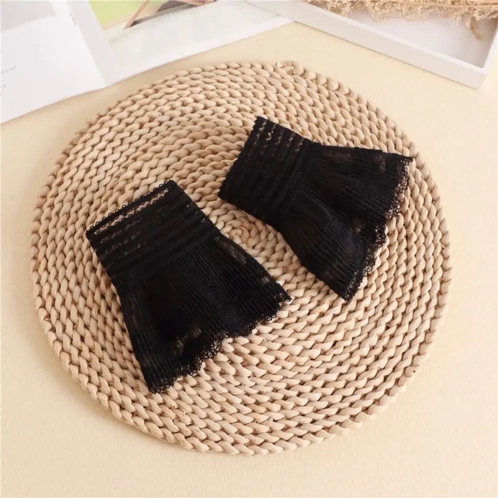New Multilayer Ruffle Fake Cuff Detachable White Black Wrist Cuff Sweater Cuffs