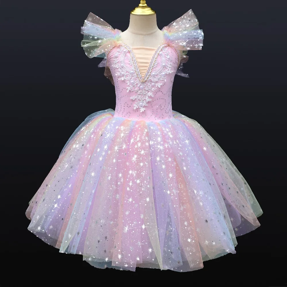 Ballett-Mädchenkleider Kinderbekleidung Sommer-Tanzkostüme Mädchen Ballett Klassisches Tutu Kinder Ballerina Vestido Infantil