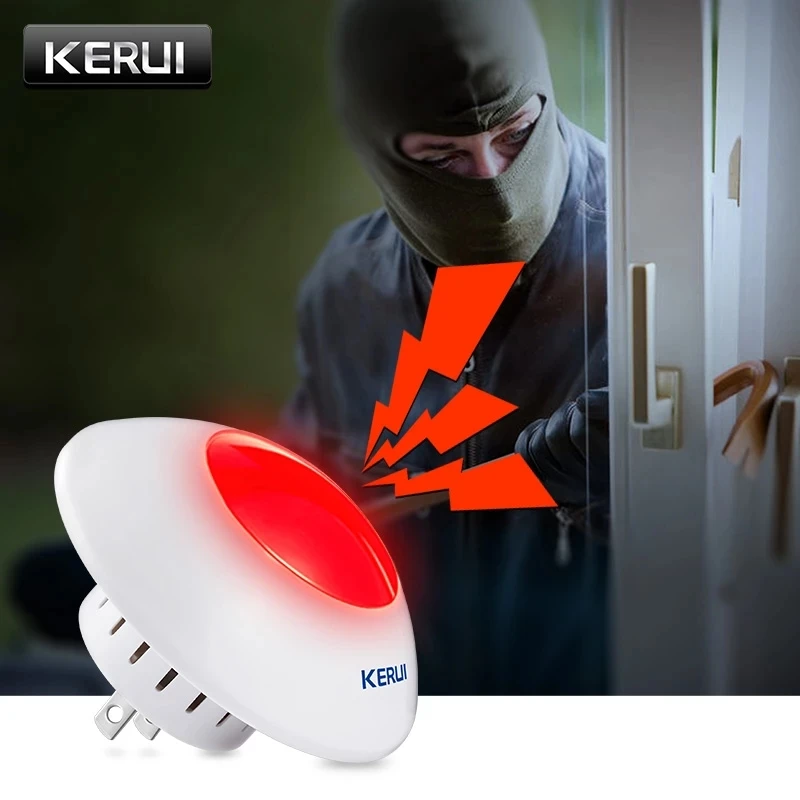 KERUI J009 433 MHz Wireless Flash Siren Alarm Siren Horn Red Light Strobe Siren For Home Alarm System Security kit