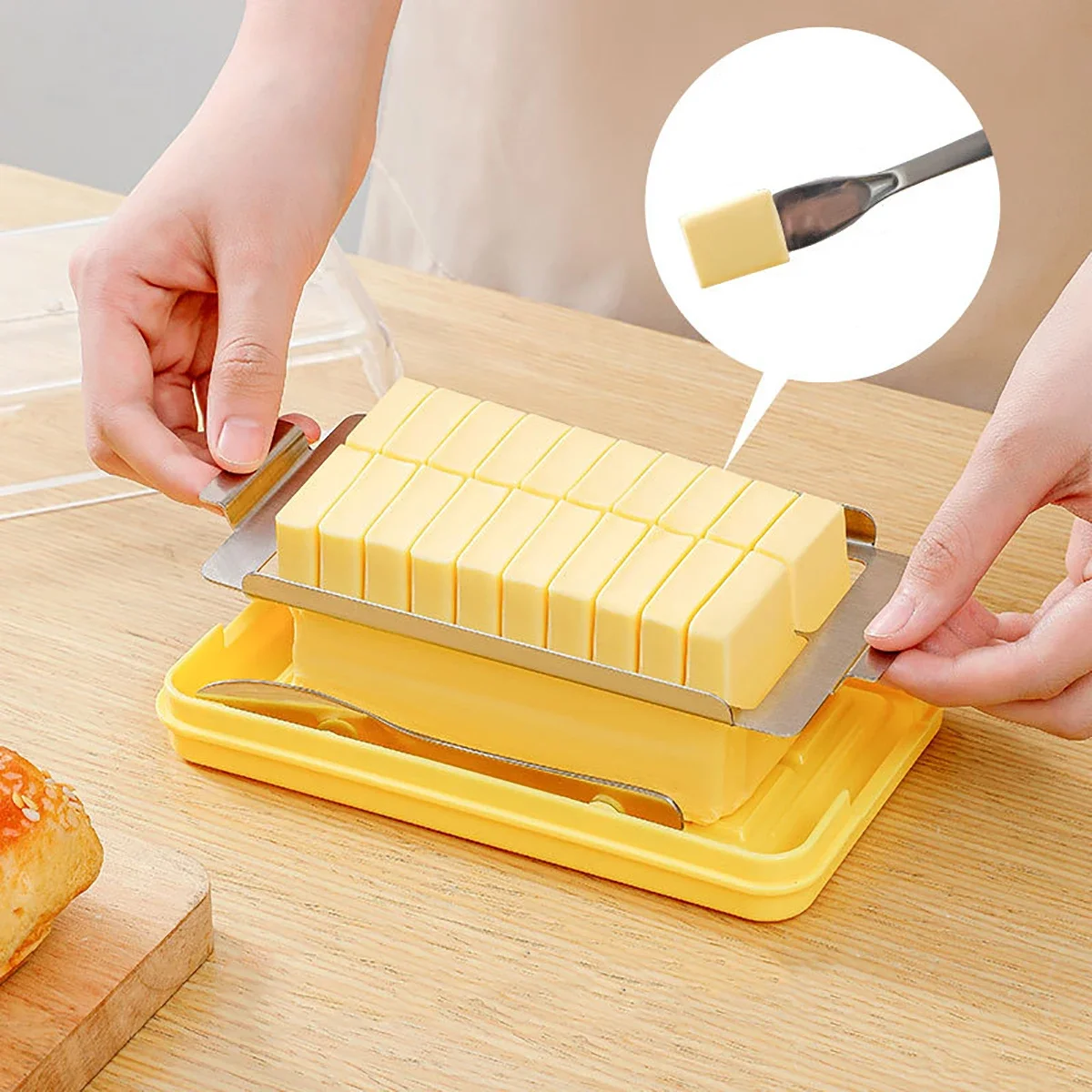 

New Cheese Butter Cutting Storage Container Butter Cheese Fresh-Keeping Box with Lid Frozen Butter Refrigerator Crisper Box