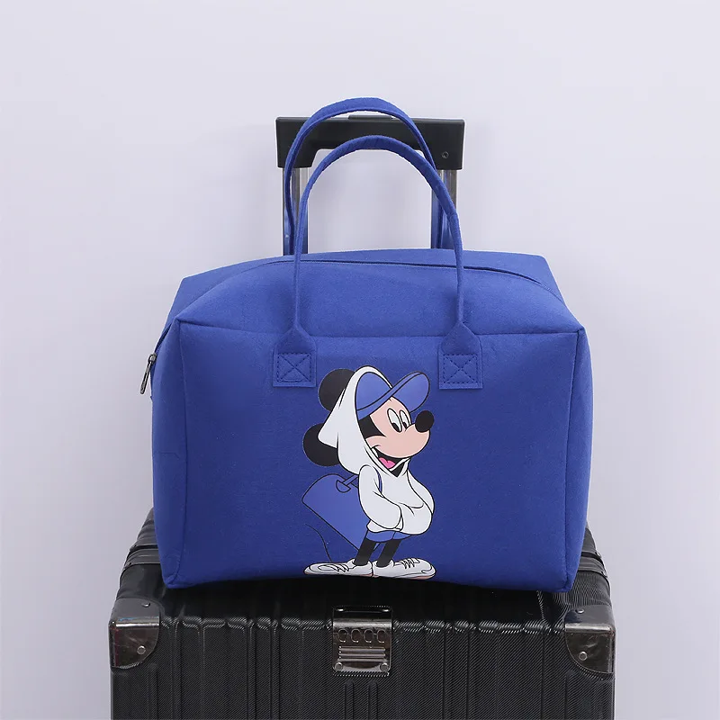 Disney Women\'s Travel Bag Cartoon Mickey Mouse Felt Large Capacity Handbags Donald Duck Minnie Tote Bags for Girls Storage Bag