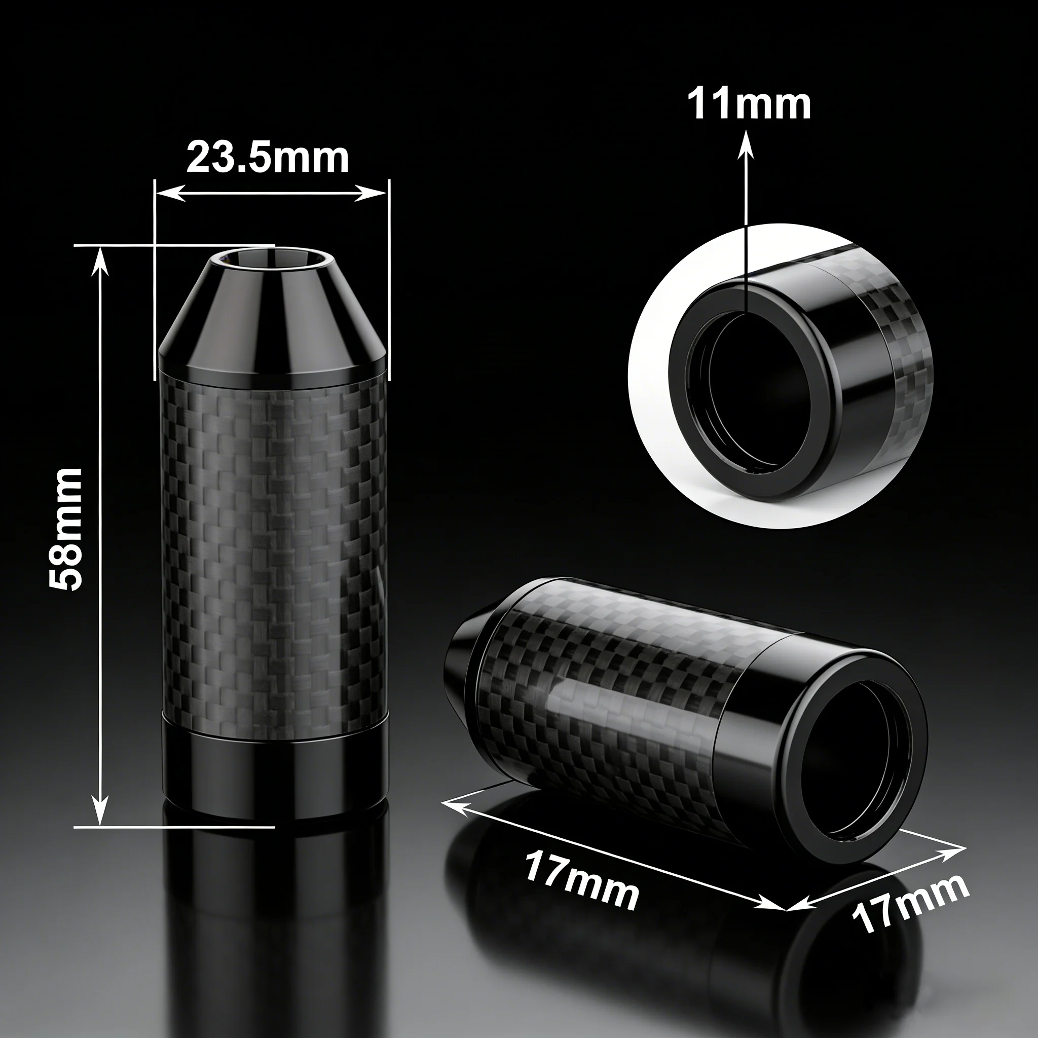 

2/4Pcs Black Carbon Fiber Boot Y Splitter Audio Speaker 1 to 1 Wire Pant 17mm to 11mm Anti-interference HiFi Splitter