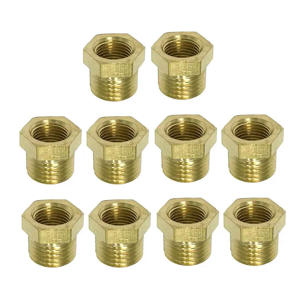 

10 Pieces 1/8 1/4 Inch Brass Straight Invert Female Pipe Adapter Fitting