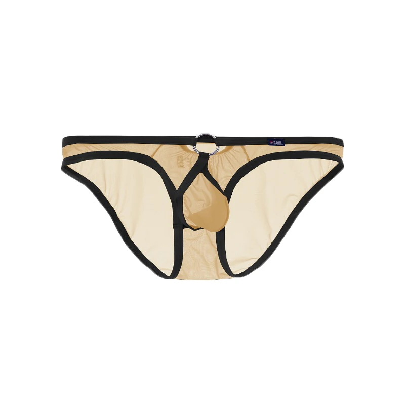Men's underwear triangle underpants sexy low waist ultra-thin high cross tight single layer U convex briefs