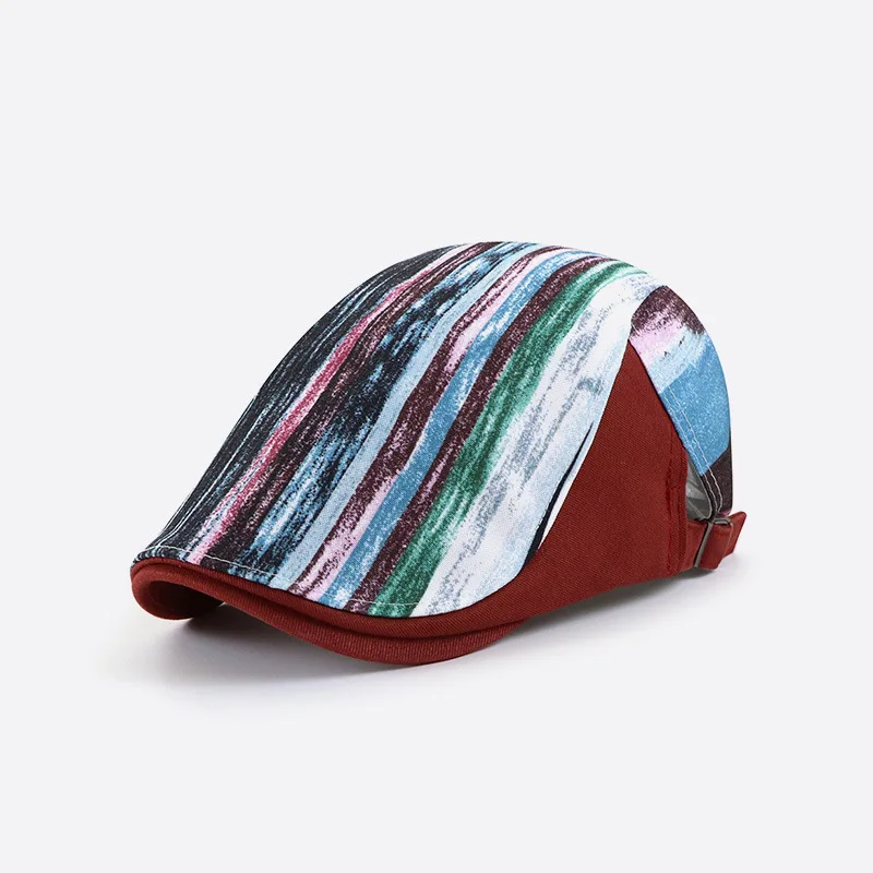 5 Colors Men Women Flat Cap Newsboy Hat Beret Cabbie Ivy Caps Patchwork Adjustable Gatsby Vintage Driving Bonnets